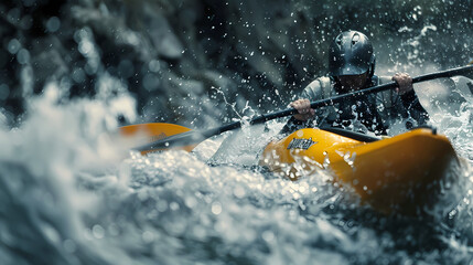 Mastering the Rapids: Intense Kayak Action
