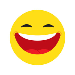 Vector illustration of laughing emoji on transparent background