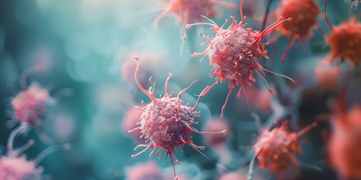 NK cells use signaling pathways to swiftly detect and eliminate threats. Concept Immune Response, NK Cells, Signaling Pathways, Threat Detection, Rapid Elimination