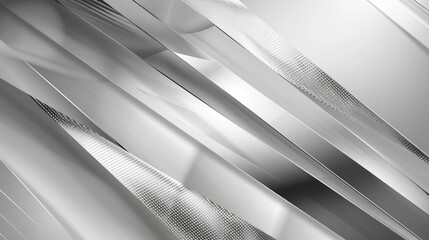 Obraz premium Modern abstract background with white and silver light patterns on a gray gradient backdrop, featuring soft tech diagonal elements and metal textures.
