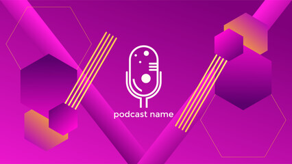 PODCAST GRADIENT PINK MAGENTA  BACKGROUND COLORFUL WITH GEOMETRIC SHAPES COLOR SIMPLE TEMPLATE DESIGN VECTOR. GOOD FOR COVER DESIGN, BANNER, WEB,SOCIAL MEDIA