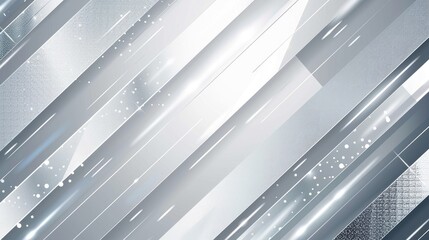 Obraz premium Sleek, modern abstract background with white and silver light patterns on a gray gradient backdrop, incorporating soft tech diagonal elements and metal textures.