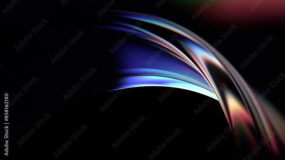 Wall mural abstract animation, background with color refraction effect, 4k seamless looped video, 3d render