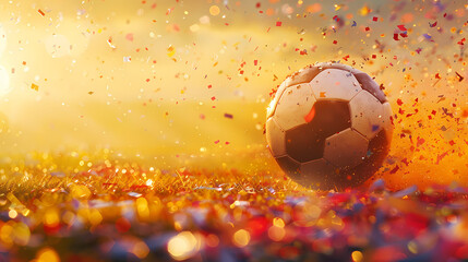 Fototapeta premium Confetti and Soccer Glory