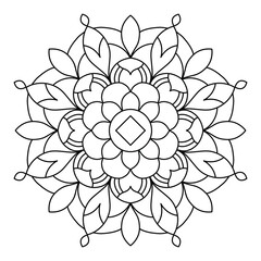 simple and beautiful mandala design for coloring book, wall art and henna design