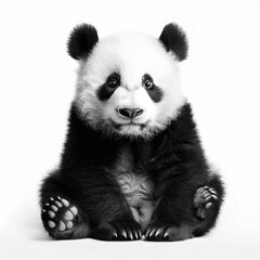 Obraz premium Full body of a cute panda over white background.