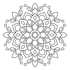 simple and beautiful mandala design for coloring book, wall art and henna design