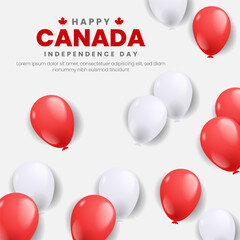 Canada independence day background with balloons