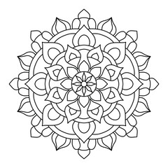 simple and beautiful mandala design for coloring book, wall art and henna design