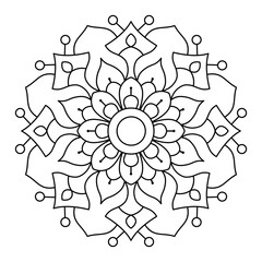 simple and beautiful mandala design for coloring book, wall art and henna design