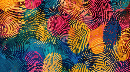 Fototapeta premium Diverse Fingerprints: A Celebration of Individuality and Unity. Diversity, Equity, Inclusion and Belonging.