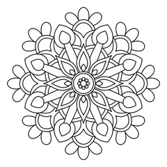 easy and simple mandala design for coloring book, wall art, henna design