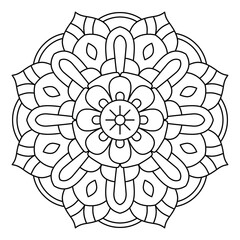 easy and simple mandala design for coloring book, wall art, henna design