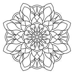 Fototapeta premium easy and simple mandala design for coloring book, wall art, henna design