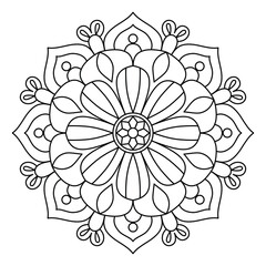 easy and simple mandala design for coloring book, wall art, henna design