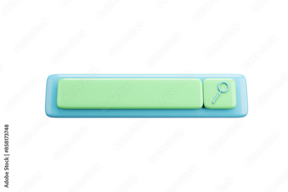 Aufkleber a graphic illustration of a green search bar on a blue outline, isolated on white background, depict