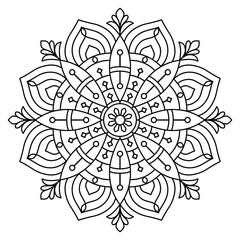 easy and simple mandala design for coloring book, wall art, henna design