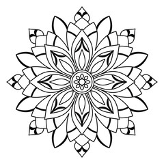 easy and simple mandala design for coloring book, wall art, henna design
