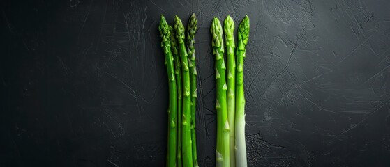 asparagus and its cross-section, emphasizing the freshness and natural beauty of the vegetable on a dark backdrop.