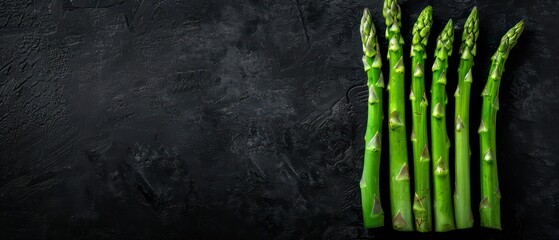 asparagus and its cross-section, emphasizing the freshness and natural beauty of the vegetable on a dark backdrop.