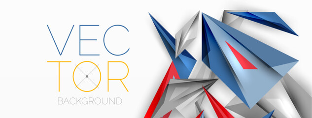 Obraz premium Minimal geometric abstract background. Low poly dynamic triangle design. Trendy techno business template for wallpaper, banner, background or landing