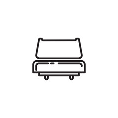 Lounge sofa icon outline room furniture. Editable icon.