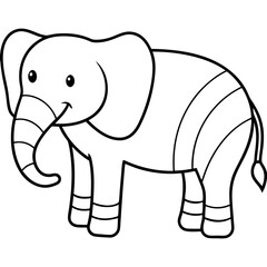 Beautiful elephant line art