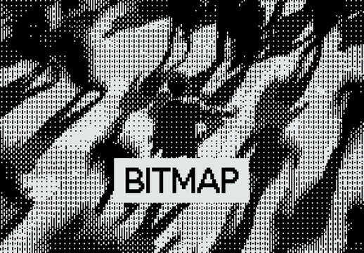 Dither Bitmap Photo Effect Mockup