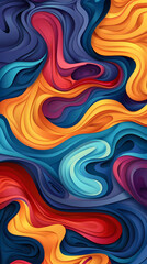 3D Bas-relief , abstract art background Colorful seamless vector illustration.