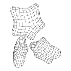 Rating stars icon for review product. Wireframe low poly mesh vector illustration