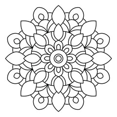 simple and easy mandala design for coloring book, easy mandala art for henna design and tattoo design