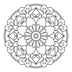 simple and easy mandala design for coloring book, easy mandala art for henna design and tattoo design