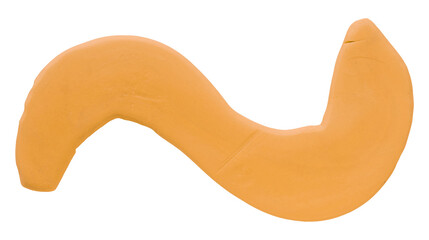 Plasticine is an orange brush isolated on a transparent background.