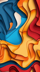 Obraz premium 3D Bas-relief , abstract art background Colorful seamless vector illustration.