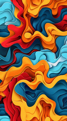 Obraz premium 3D Bas-relief , abstract art background Colorful seamless vector illustration.