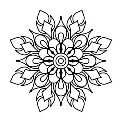 simple and easy mandala design for coloring book, easy mandala art for henna design and tattoo design
