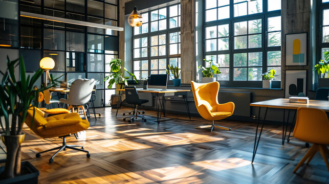 Modern Office Space with Ergonomic Furniture for Enhanced Productivity and Comfort