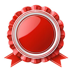 red circles medal award with ribbon banner	