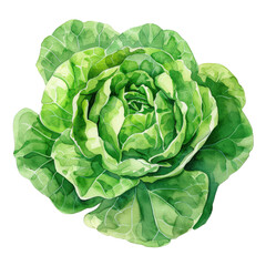 Fototapeta premium Vibrant green lettuce with crisp leaves, perfect for salads and healthy dishes. Freshness and health in every bite.