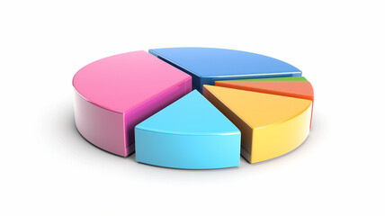 Business animation concept. Animated Business Pie Chart isolated on white background. Copy paste area for your text