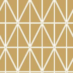 Abstract geometric pattern with triangle and diamond, lines and stripes. A seamless vector background. Graphic modern pattern. White and gold pattern.