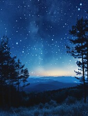 Fototapeta premium Cloudless Summer Night with a Starry Sky