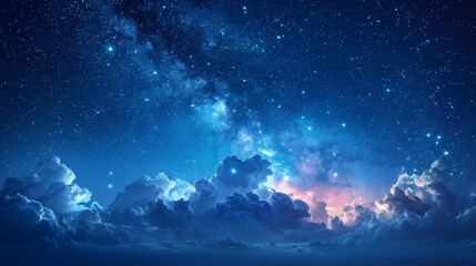 Naklejka premium Cloudless Summer Night with a Starry Sky