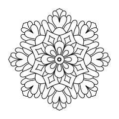 beautiful mandala design for coloring book, tattoo design , easy mandala art
