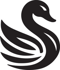 Obraz premium Duck and goose Logo vector silhouette icon illustration