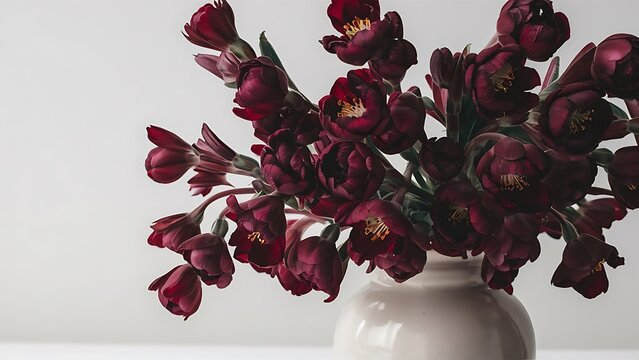 Burgandy stock flowers