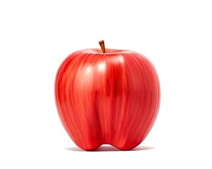 Red ripe apple on a white background. Generative AI