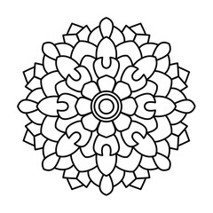 beautiful mandala design for coloring book, tattoo design , easy mandala art