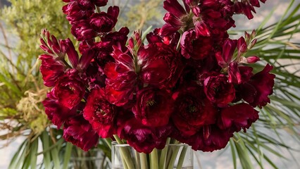Burgandy stock flowers