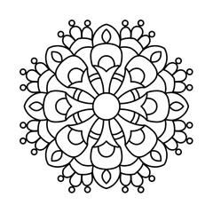 beautiful mandala design for coloring book, tattoo design , easy mandala art